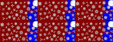 Kırmızı renklere karalamalar çizilmiş çiçek deseni. Raster illüstrasyonu.