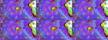 Renkli Bahar Teması eskiz kalıbı. Düz Çiçek Elementleri Tasarımı. Karalama çiçeği. Zentangle soyut çiçekleri. Güzel kumaş deseni. Raster illüstrasyonu.