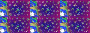 Raster illüstrasyonu. Ultraviyole kumaş deseni. Çizim kalıbı. Organik motif arkaplanı.