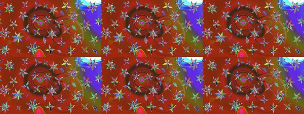 Raster çiçek desenleri çiziyor. Vadinin çiçekleri kahverengi ve kırmızı renklerde.