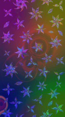 Şatafatlı bahar bahçesi dokusu. Yeşil ve kahverengi renkte çiçek çizimi. Raster illüstrasyonu. Yeşil ve kahverengi renkli çiçekler. Çiçek deseni.