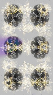 Raster illüstrasyonu. Kar taneleri ve raster arkaplanlı Noel karalaması deseni.