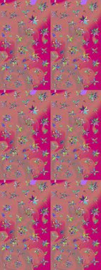 Raster 'ın taze dokusu. Paketleme, tekstil, duvar kâğıdı için çiçek eskizi. Yumuşak fayans. Klasik çiçek desenli. Yumuşak pamuk tasarımı.