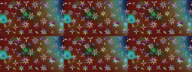 Suluboya çiçekli çiçek deseni. Kahverengi ve kırmızı renklerde güzel bir tekstil. Raster illüstrasyonu.