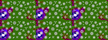 Tomurcukları çiçek olan sevimli bir çiçek deseni. Eskiz geçmişi. Raster illüstrasyonu. Kumaş, tekstil, duvar kağıdı baskısı için. Raster. Antika retro tarzı.