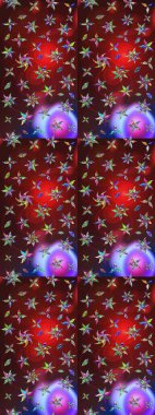 Küçük çiçekli basit bir çiçek çizimi. Kahverengi ve kırmızı renklerde sevimli çiçekler. Moda baskısı, albüm, ambalaj kağıdı ve duvar kağıdı için zarif dekoratif süslemeler. Raster illüstrasyonu.