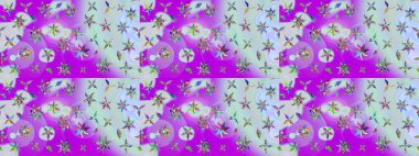 Düz Çiçek Elementleri Tasarımı. Renkli Bahar Teması eskiz kalıbı. Güzel kumaş deseni. Raster illüstrasyonu. Zentangle soyut çiçekleri. Çiçek tozu..