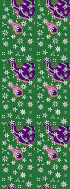 Düz Çiçek Elementleri Tasarımı. Renkli Bahar Teması eskiz kalıbı. Raster güzel kumaş deseni çiziyor. Çiçek deseni.