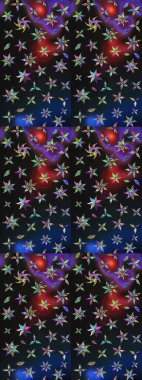 Elle çizilmiş. Doodle çiçekler ve dalları, otlar ve çiçekler. Güzel kumaş deseni. Raster illüstrasyon.