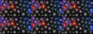 Elle çizilmiş. Doodle çiçekler ve dalları, otlar ve çiçekler. Güzel kumaş deseni. Raster illüstrasyon.