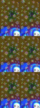 Renkli çiçekler. Çiçek desenli eskiz. Tişört baskısı için çiçek boyama rasteriName.