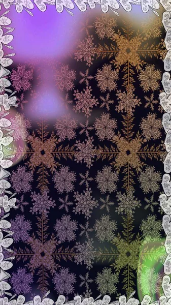 Çiçek çelengi. Eski moda arka plan. Raster illüstrasyonu. Kıvırcık, parlak örgü. Şablon, pürüzsüz, çiçekli kenar. Güzel, pürüzsüz kumaş, tuval..