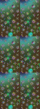 Parlak renkli çiçekleri ve yeşil ve kahverengi renkte yaprakları olan harika bir çiçek deseni. Moda baskıları için zarif bir şablon. Modern çiçek arkaplanı. Halk stili.