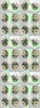 Kumaş veya Duvar Kağıdı Tasarımı. Mandalas 'ın dekoratif dokusu. Folk Style. Lace Snowflakes 'in etnik kökü. Tekstil için Lacy Fashion Print. Stilize Çiçekler. Raster illüstrasyonu.