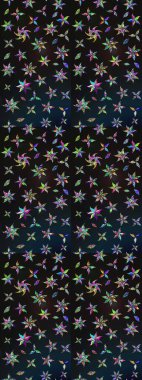 Raster deseni. Bahar çiçekleri dallı desen, gri ve mavi renkler çiçekli siluet.