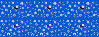 Şirin çiçekler. Çizgi çizimi kalıbı. Raster Moda kumaş deseni.