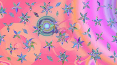 Raster suluboya çiçek deseni, narin çiçekler, pembe ve nötr çiçekler, tebrik kartı şablonu. Güzel kumaş deseni.