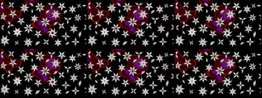 Yumuşak, bahar çiçekleri siyah renklerde. Yaprak ve çiçeklerin suluboya resimleri, siyah renklerde çizimler. Raster illüstrasyonu.