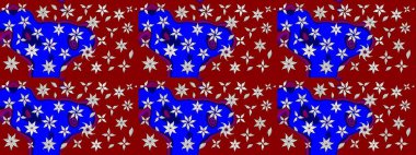 Modern çiçek arkaplanı. Parlak renkli çiçekli ve kırmızı yapraklı harika bir çiçek deseni. Moda baskıları için zarif bir şablon. Halk stili.