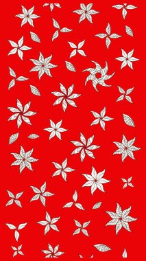 Soyut etnik raster çizim kalıbı. Arkaplan dokusu, duvar kağıdı, kırmızı renkli çiçek teması. Kabile sanatı boho baskısı, klasik çiçek arkaplanı.