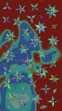 Nazik, narin çiçek arkaplanı. Kırmızı renkte çiçekler. Raster çiçek desenli ve çiçekli..