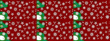 Raster düz çiçek çizim deseni. Hediye ambalaj kağıdı, tebrik kartları, posterler ve pankart tasarımı. Kırmızı renkte çiçekler.