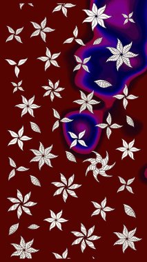 Raster stili kumaş deseni. Çiçekler suluboya çizim deseni.