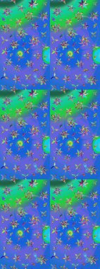 Çiçek deseni. Raster illüstrasyonu. Chichi 'nin kumaş kalıbını çiz. Renkli Bahar Teması eskiz kalıbı. Düz Çiçek Elementleri Tasarımı.