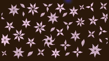 Raster illüstrasyonu. Çizim çiçek deseni duvar kâğıdı olarak kullanılabilir. Kahverengi renkte çiçekler.