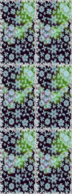 Exploding flowers abstractly placed. Raster pattern. Gentle, spring floral on neutral and black colors. Raster illustration.