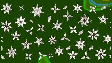 Sevimli çiçek raster deseni. Yeşil ve nötr renklerde çiçekler. Sketch Colour Spring Theme eskiz kalıbı. Düz Çiçek Elementleri Tasarımı.