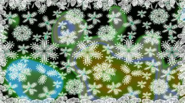 Düz çiçek öğeleri tasarım. Raster. Bahar Tema Dikişsiz desen arka plan rengi.