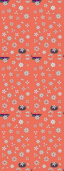 Turuncu ve nötr renklerde parlak çiçekli halı deseni.