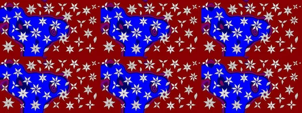 Modern çiçek arkaplanı. Parlak renkli çiçekli ve kırmızı yapraklı harika bir çiçek deseni. Moda baskıları için zarif bir şablon. Halk stili.