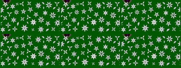 Raster illüstrasyonu. Yeşil renkli Asya tekstili. Suluboya çiçekli çiçek deseni.