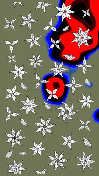 Raster Güzel kumaş deseni. Raster suluboya çiçek deseni, narin çiçekler, yeşil ve nötr çiçekler, tebrik kartı şablonu.