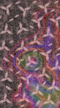 Çiçekler suluboya tarzında kahverengi renkte. Kahverengi renkte çiçekler olan çiçek deseni çiz.