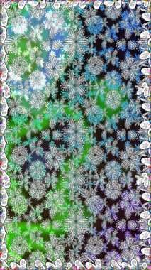 Düz Çiçek Elementleri Tasarımı. Renkli Bahar Temalı Kusursuz Arkaplan. Gri renkli çiçekler. Raster illüstrasyonunda kusursuz çiçek deseni.