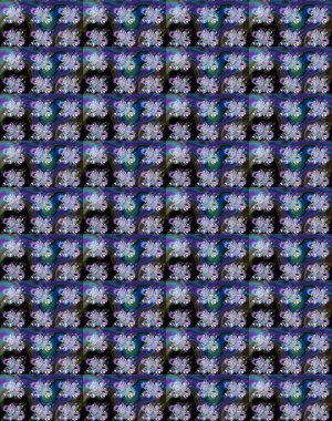 Mavi ve mor renkli çiçekler. Çiçekli karalama şeklinde Raster çiçek deseni. Nazik, sevimli çiçek arkaplanı..