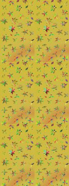 Düz Çiçek Elementleri Tasarımı. Çiçeksel fantezi tasarımı ve parlak bir arka plan çizimi. Renkli Bahar Teması çizim şablonu.