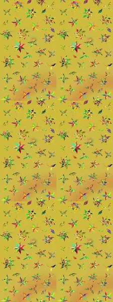 Düz Çiçek Elementleri Tasarımı. Çiçeksel fantezi tasarımı ve parlak bir arka plan çizimi. Renkli Bahar Teması çizim şablonu.