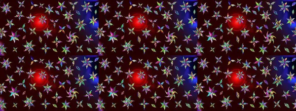 Raster illüstrasyonu. Küçük çiçekteki sevimli çiçek deseni. Siyah ve kahverengi renkte çiçekler.