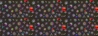 Hediye ambalaj kağıdı, tebrik kartları, posterler ve pankart tasarımı. Gri ve kahverengi renkli çiçekler. Raster düz çiçek çizim deseni.