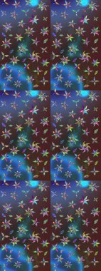 Süslü kumaş deseni. Çiçekli çiçek deseni, suluboya. Raster deseni.