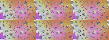 Çiçeksel elementlerle süslenmiş zarif raster dokusu. Küçük çiçekte hoş bir çiçek deseni var. Parlak çiçekli nötr ve pembe renkler üzerine soyut çizim deseni.