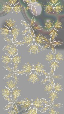 Kar tanelerinin soyut arkaplanlı Noel şablonu. Raster illüstrasyonu. Gri, nötr ve bej kar taneleri. Noel ve Yeni Yıl moda baskıları için tatil tasarımı.