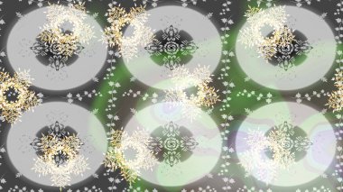 Raster illüstrasyonu. Gri, nötr ve yeşil renkli kar taneleri. Raster Noel soyut renkli arkaplan ve tatlı kar tanesi.