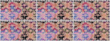 Çiçeklerle suluboya desenli çiçek deseni. Raster illüstrasyonu. Tarafsız renklerde Asyalı tekstil.