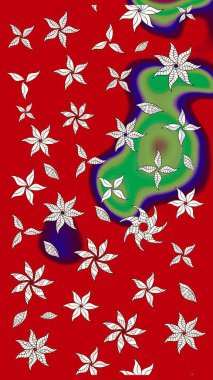 Millefleur 'lar. Küçük kırmızı ve nötr çiçeklerle oldukça eski bir besin torbası deseni. Tekstil, kumaş, kapaklar, duvar kağıtları, baskı, paket, koleksiyon defteri, örgü, dekupaj için çiçek arkaplanı..