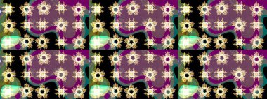 Raster illüstrasyonu. Siyah renkli çiçekler. Kusursuz çiçek deseni duvar kağıdı için kullanılabilir.